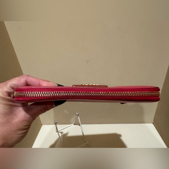 Prada Pink Saffiano Long Zip Wallet - Picture 10 of 13